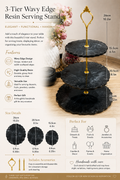Handmade Black Resin 3 Tier Serving Stand
